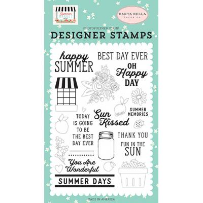 Carta Bella Summer Market Clear Stamps - Happy Summer